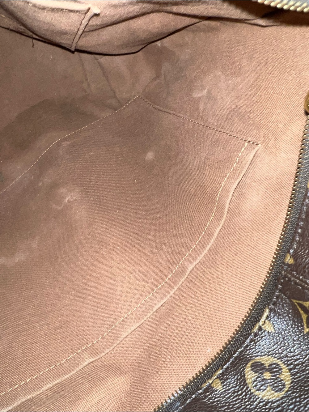 Louis Vuitton Large Brown Monogram Canvas Shoulder Bag with Tan Leather Trim - Picture 16 of 16
